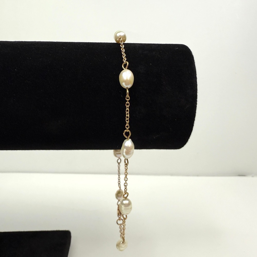 Delicate Faux Pearl Drop Ankle Bracelet Gold Chain Dainty Anklet Jewelry 10 in L